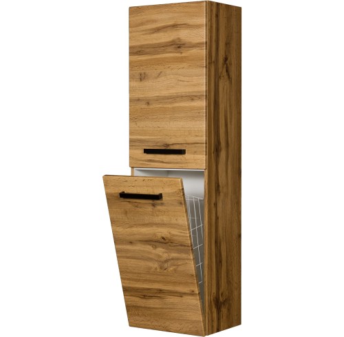 Regał łazienkowy dąb naturalny 40x143,5cm FOKUS NEW LOFT z koszem FKSN-NL-RW/K