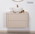 Szafka z umywalką 80 cm kolor piaskowy z frezami