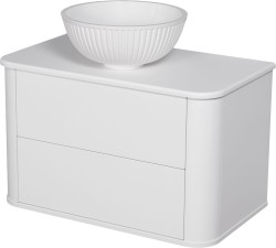 Szafka łazienkowa biała 80 cm LILIA SMOOTH z umywalką