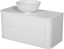 Szafka łazienkowa biała 100 cm LILIA SMOOTH z umywalką