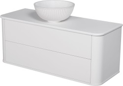 Szafka łazienkowa biała 120 cm LILIA SMOOTH z umywalką