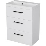 Szafka łazienkowa biała 60 cm DOMINO SMOOTH z umywalką