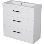 Szafka łazienkowa biała 80 cm DOMINO SMOOTH z umywalką