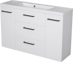 Szafka łazienkowa biała 120 cm DOMINO SMOOTH z umywalką
