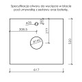 Specyfikacja otworu do wycięcia w blacie pod umywalkę.