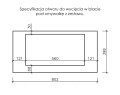 Specyfikacja otworu do wycięcia w blacie pod umywalkę.