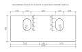 Specyfikacja otworów do wycięcia w blacie pod umywalki.