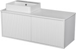 Szafka łazienkowa biała 120 cm TRETTO z blatem i umywalką