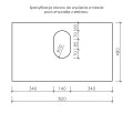 Specyfikacja otworu do wycięcia w blacie pod umywalkę.