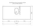 Specyfikacja otworu do wycięcia w blacie pod umywalkę.