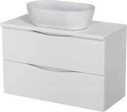 Szafka łazienkowa biała 80 cm ONDA z umywalką