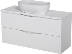 Szafka łazienkowa biała 100 cm ONDA z umywalką