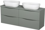 Szafka łazienkowa szałwiowa 120 cm ONDA z dwiema umywalkami