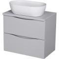Szafka łazienkowa szara 60 cm Gante Onda z umywalką ceramiczną