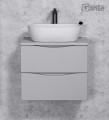 Szafka łazienkowa wisząca 60 cm szara Onda - system cichego domykania, minimalistyczny design.