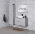 Szafka łazienkowa 100 cm szara Onda z umywalką nablatową - nowoczesny design do łazienki.
