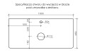Specyfikacja otworów do wycięcia w blacie pod umywalkę i baterię.