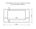 Specyfikacja otworu do wycięcia w blacie pod umywalkę.