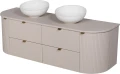 Szafka łazienkowa kaszmirowa 160 cm MIA-K-U160/50/4 z dwiema umywalkami MIA-380