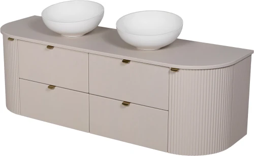 Szafka łazienkowa kaszmirowa 160 cm MIA-K-U160/50/4 z dwiema umywalkami MIA-380