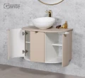 Kompaktowa szafka łazienkowa 80 cm Gante Mia Smooth w kolorze ciepłego beżu macadamia