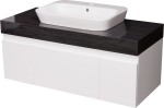 Szafka łazienkowa biała 120 cm CASSINI z umywalką [PRODUKT NIEDOSTĘPNY]
