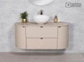 Szeroka szafka pod umywalkę Mia Smooth 120 cm macadamia mat z gładkimi drzwiczkami