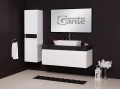 Meble wiszące do łazienki białe z blatem antracyt grubym 120 cm Gante Cassini