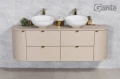 Szafka pod dwie umywalki 160 cm Gante Mia Smooth macadamia z dwiema misami MIA-380