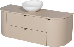 Szafka łazienkowa macadamia 140 cm MIA SMOOTH z umywalką