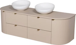 Szafka łazienkowa macadamia 160 cm MIA SMOOTH z dwiema umywalkami