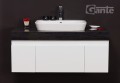 Szafka łazienkowa biała wisząca 120 cm z blatem antracyt i umywalka ceramiczna Gante Cassini