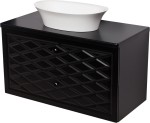 Szafka łazienkowa czarna 103 cm COBRA z umywalką FINI 600C