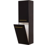 Regał łazienkowy czarny 40x143,5cm BELLI GOLD z koszem