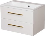 Szafka łazienkowa biała 60 cm BELLI GOLD z umywalką