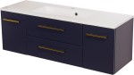 Szafka łazienkowa granatowa 120 cm BELLI GOLD z umywalką