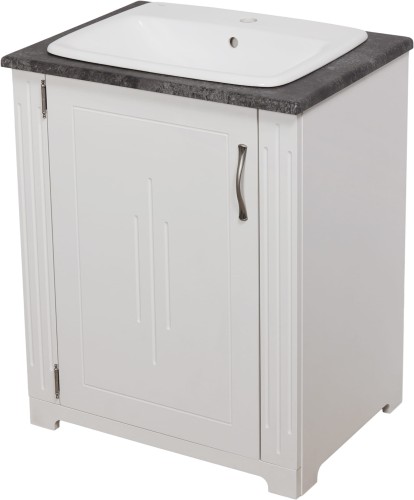 Szafka pod umywalkę biała retro 67cm Antic ANT-B-U65/50 i umywalka ceramiczna CLASSIC 55.
