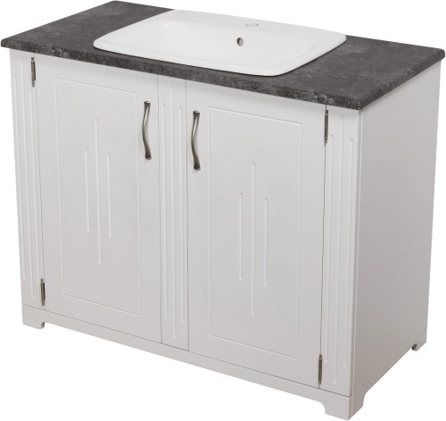 Szafka pod umywalkę biała retro 102cm Antic ANT-B-U100/50 i umywalka ceramiczna CLASSIC 55.