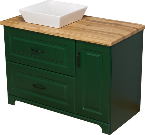Szafka pod umywalkę zielona 100cm Finea FNA-Z-U100/50/2 i umywalka ceramiczna QUADRO.
