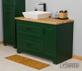 Szafka pod umywalkę zielona 100cm Finea FNA-Z-U100/50/2, umywalka ceramiczna QUADRO i bateria umywalkowa Kohlman Experience QB170EB czarna wysoka.