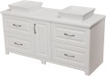 Szafka pod umywalkę biała 150cm Finea FNA-B-U150/50/4 i dwie umywalki ceramiczne QUADRO.