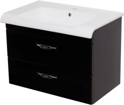 Szafka łazienkowa czarna 80cm ROYAL z umywalką [PRODUKT NIEDOSTĘPNY]