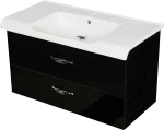 Szafka łazienkowa czarna 100cm ROYAL z umywalką [PRODUKT NIEDOSTĘPNY]