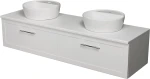 Szafka łazienkowa biała 160cm PETTO BIANCO z dwiema umywalkami AREDA-42 [PRODUKT NIEDOSTĘPNY]