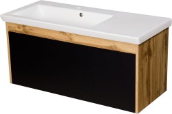 Szafka łazienkowa czarna 100cm PLATUM z umywalką [PRODUKT NIEDOSTĘPNY]