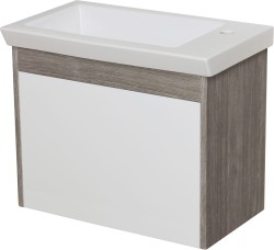 Szafka łazienkowa biała 60cm PLATUM z umywalką [PRODUKT NIEDOSTĘPNY]