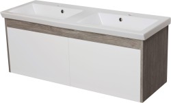 Szafka łazienkowa biała 120cm PLATUM z umywalką [PRODUKT NIEDOSTĘPNY]