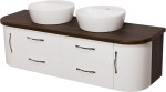 Szafka łazienkowa orzech 150 cm OLIMPIA z dwiema umywalkami [PRODUKT NIEDOSTĘPNY]