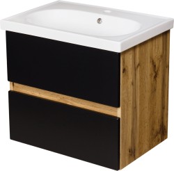 Szafka łazienkowa czarna 65cm GRACE z umywalką [PRODUKT NIEDOSTĘPNY]