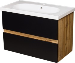 Szafka łazienkowa czarna 85cm GRACE z umywalką [PRODUKT NIEDOSTĘPNY]